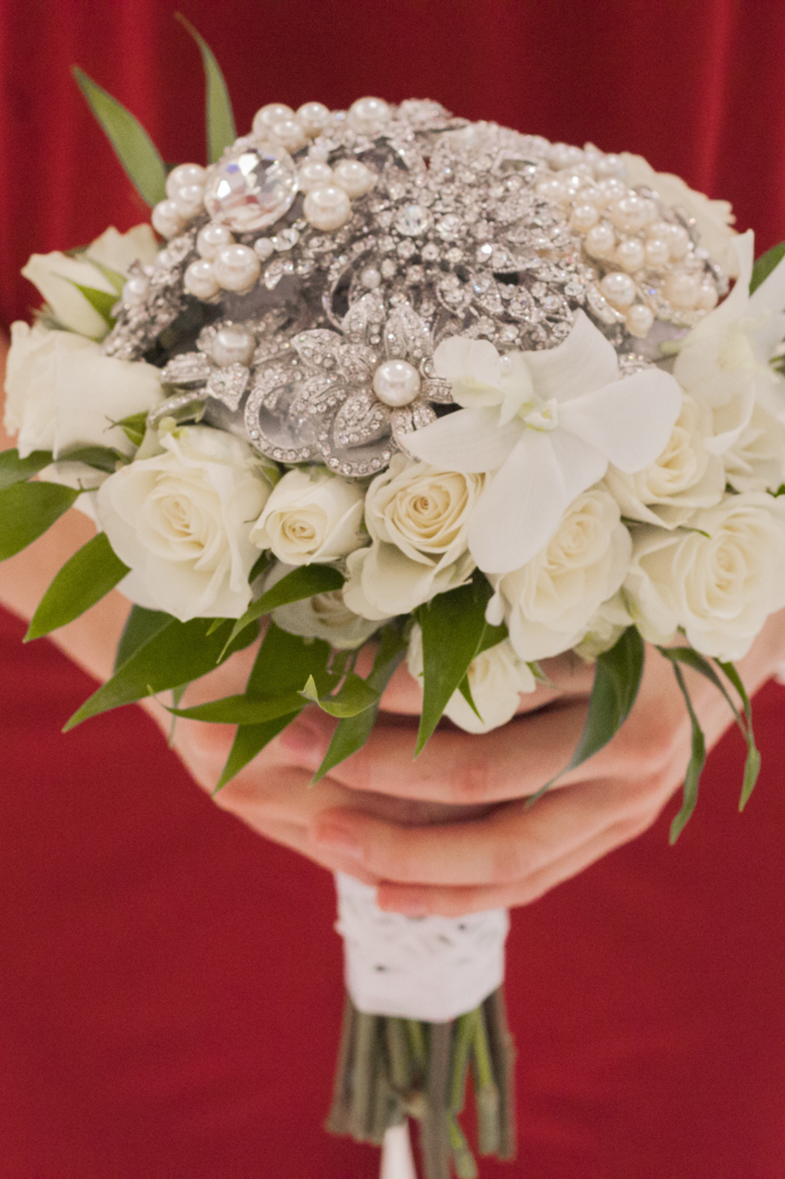 White Flame – Bespoke Brooch Bouquet