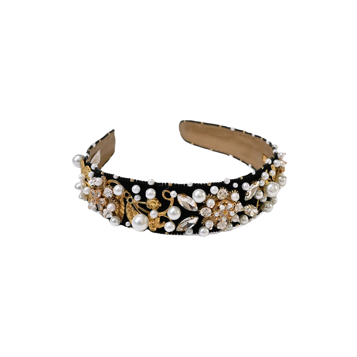 Claudette Black Pearl Headband – GAROFANO® Bouquets